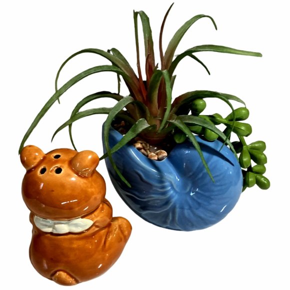 Vtg 1950's Set of (3) Honey Bear Salt & Pepper Shakers & Toothpick Holder - Picture 6 of 9